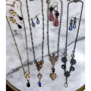 4 Assorted Unique Victorian Style Necklace and Earrings Sets